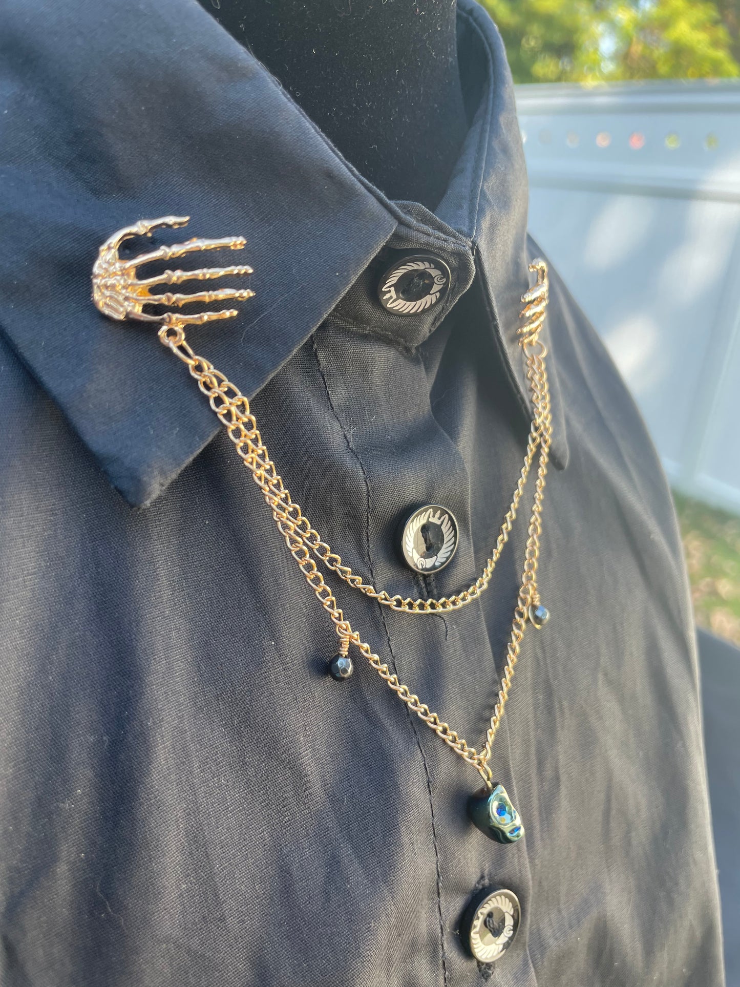 Skeleton Hand Collar Chain
