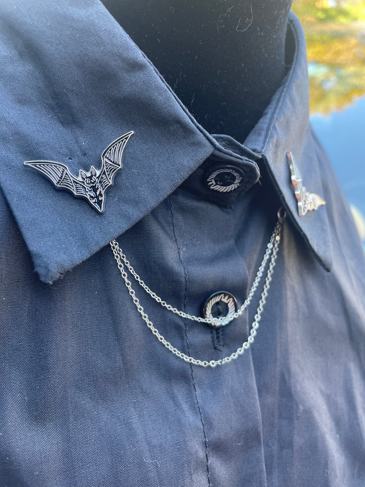Bat Silver Collar Chain