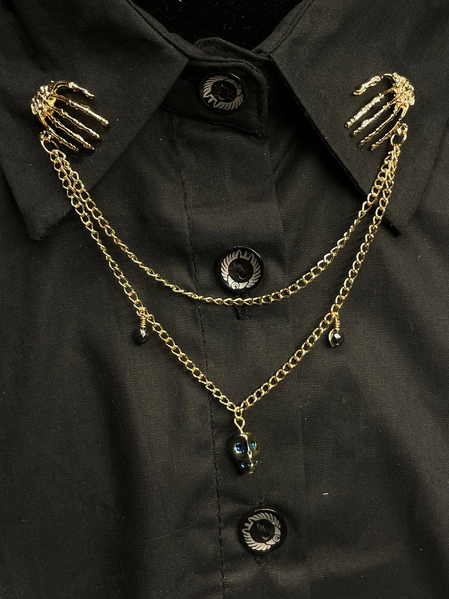 Skeleton Hand Collar Chain