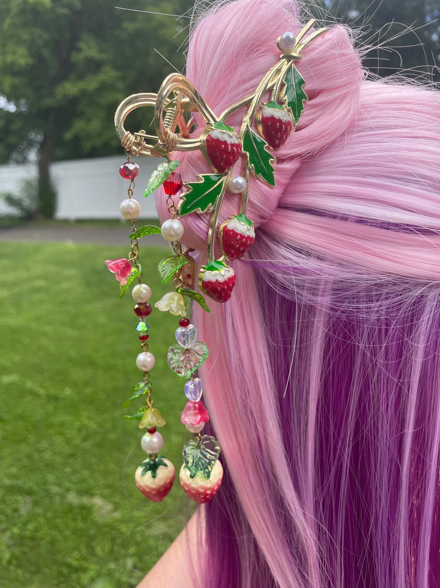 Red Strawberry Duo Hair Clip