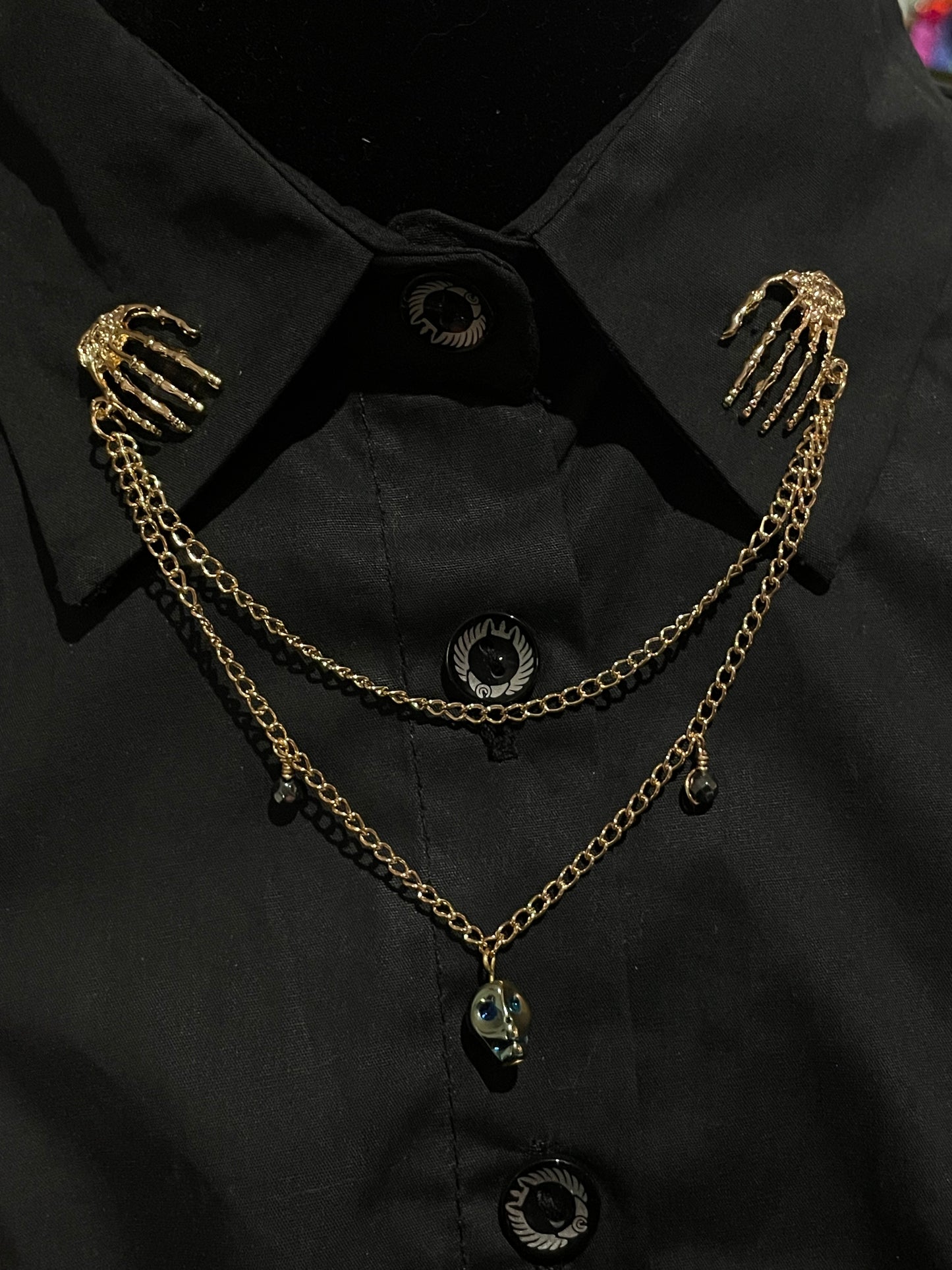 Skeleton Hand Collar Chain