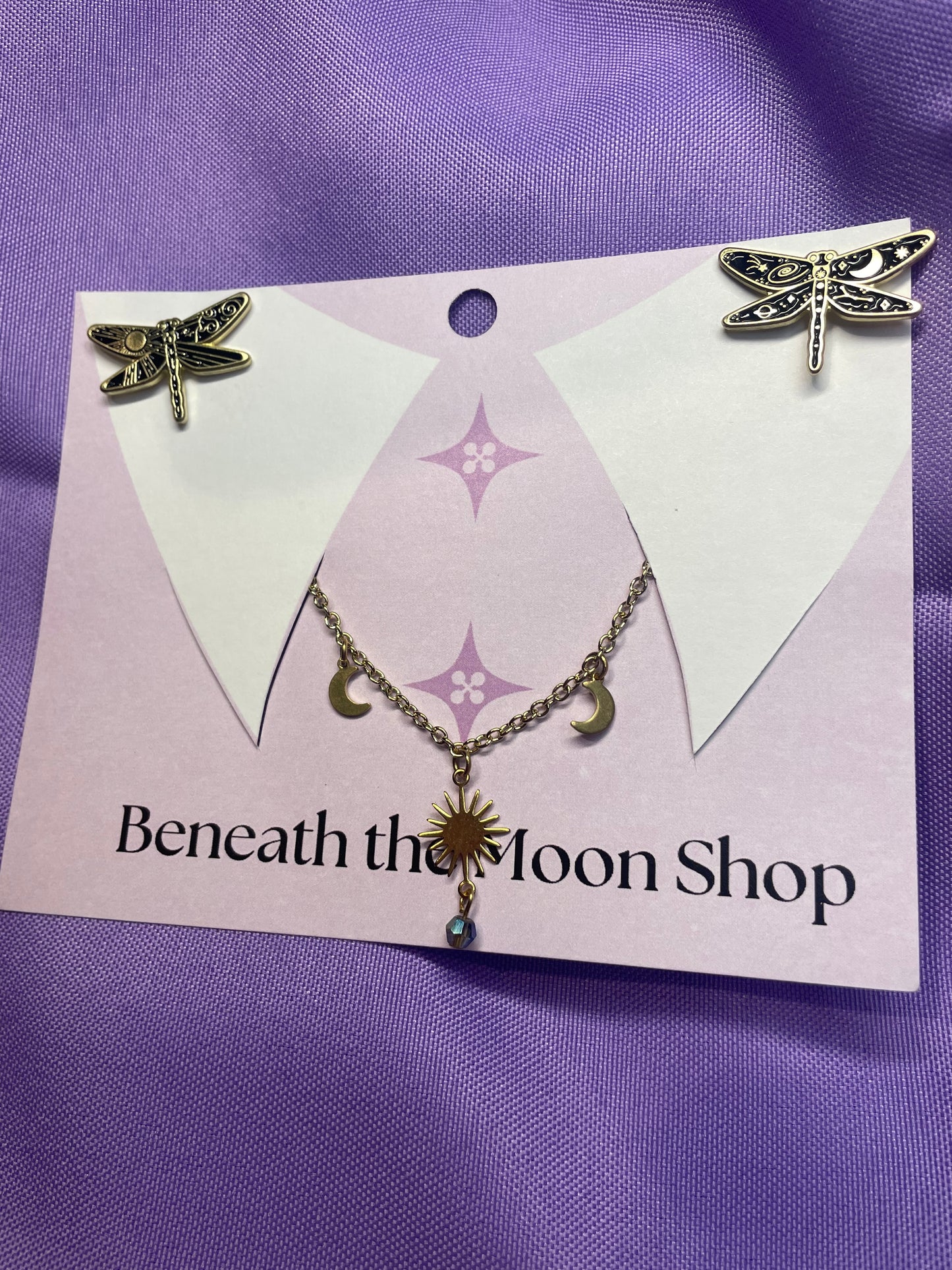 Celestial Black/Gold Moth Collar Chain