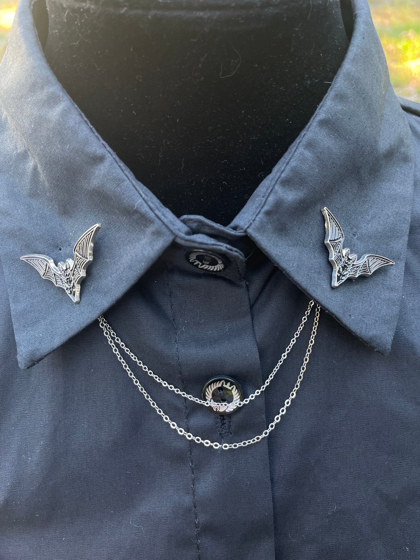 Bat Silver Collar Chain
