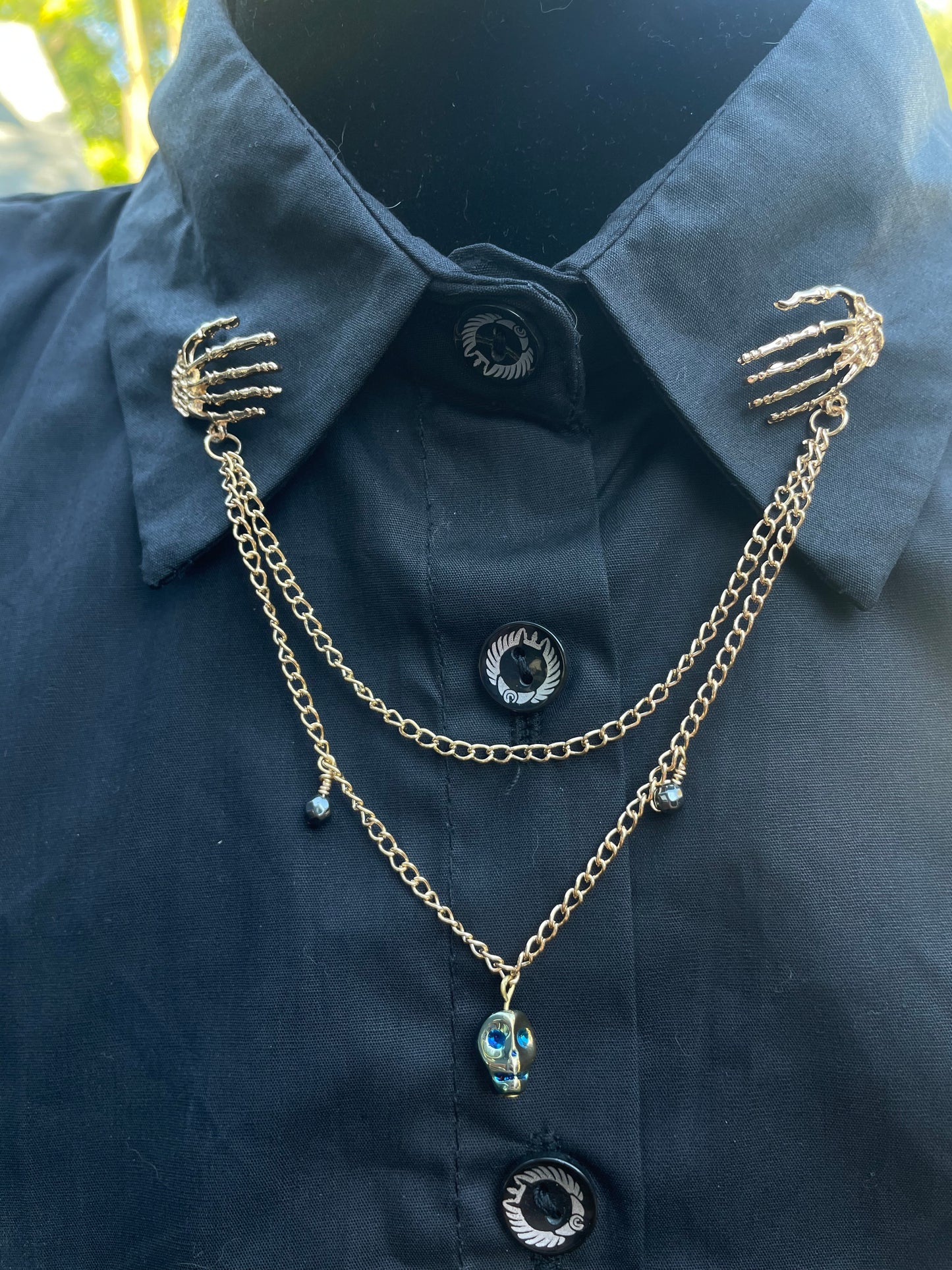 Skeleton Hand Collar Chain