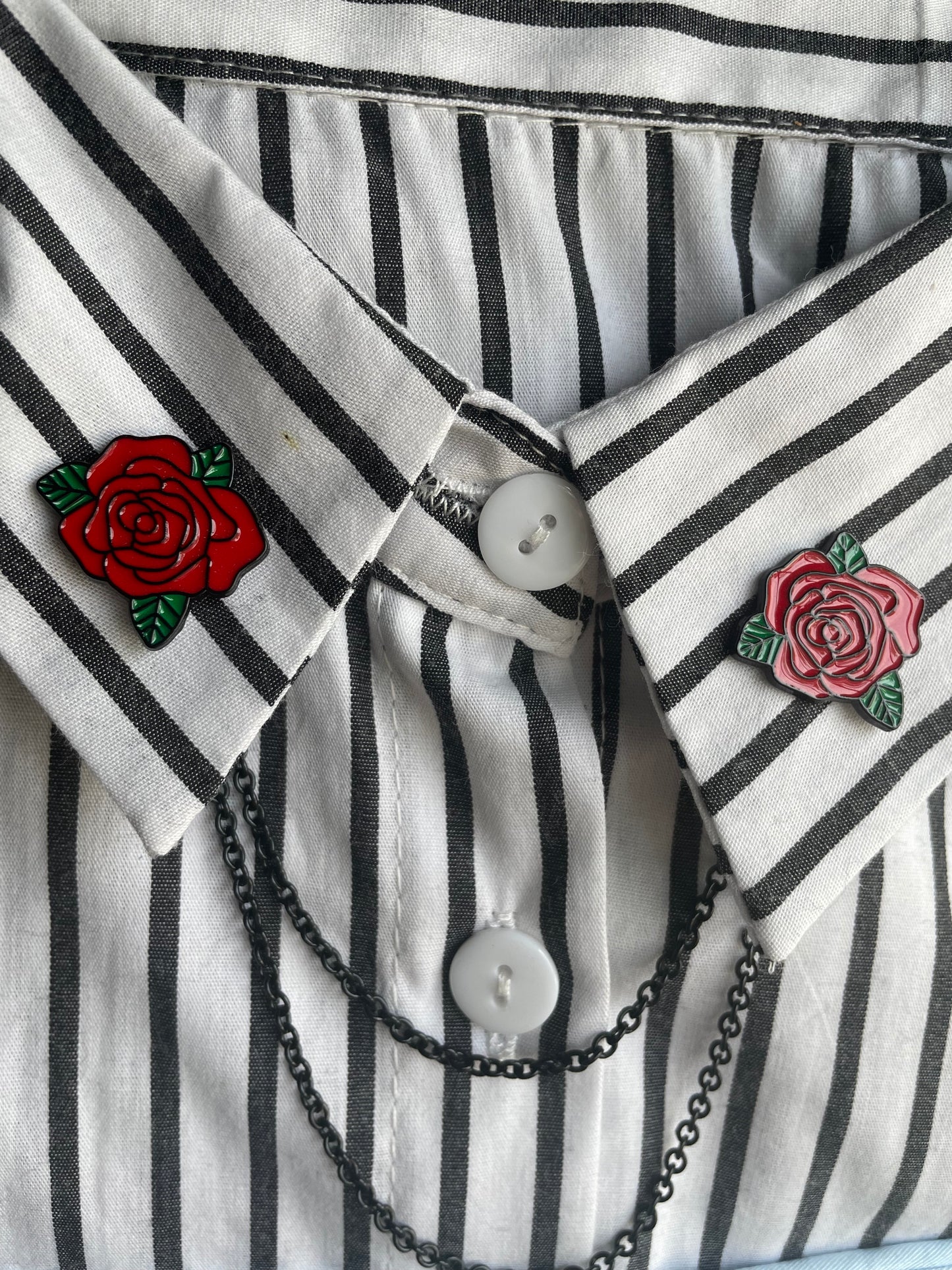 Red & Black Rose Duo Collar Chain