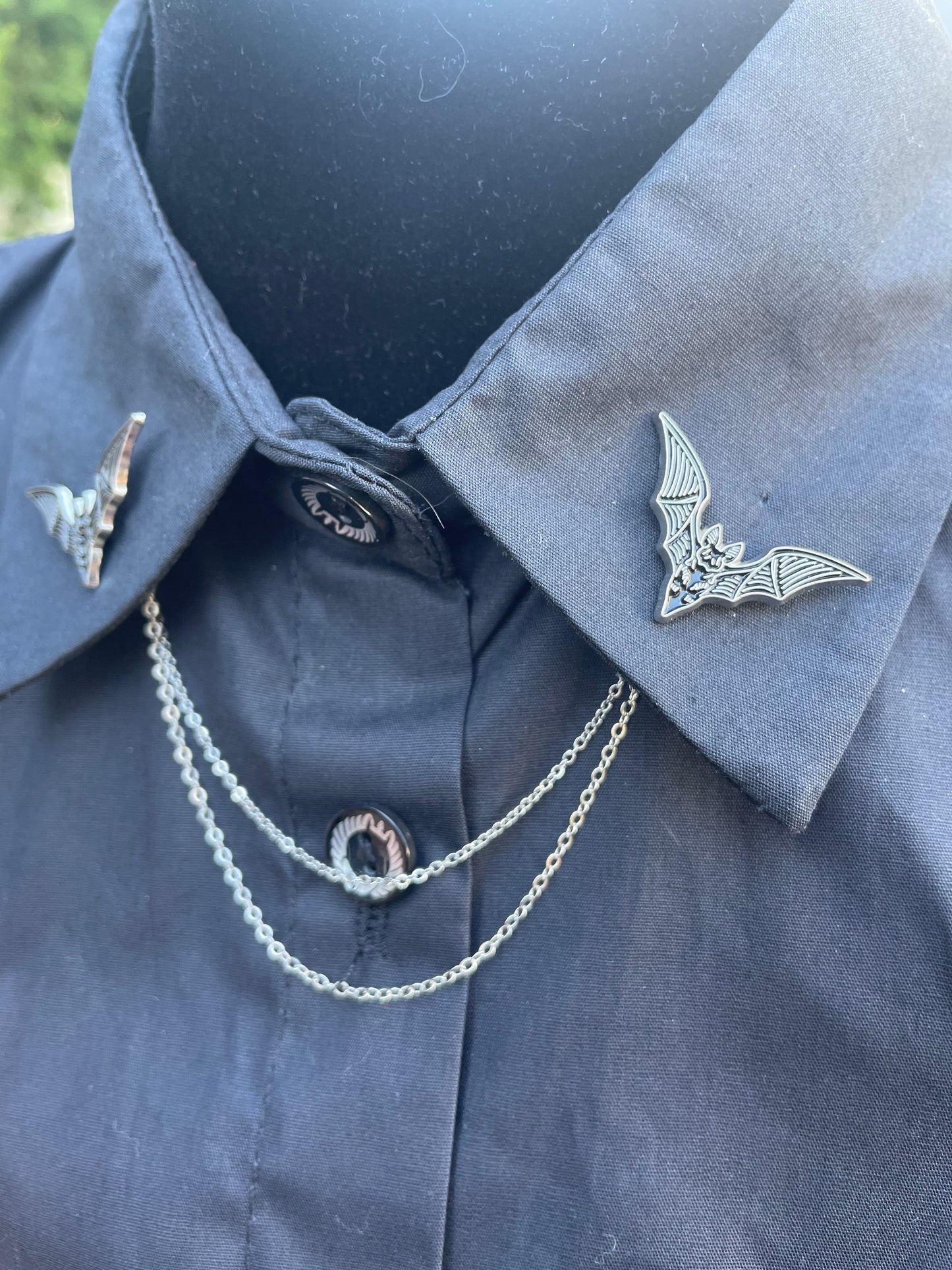 Bat Silver Collar Chain
