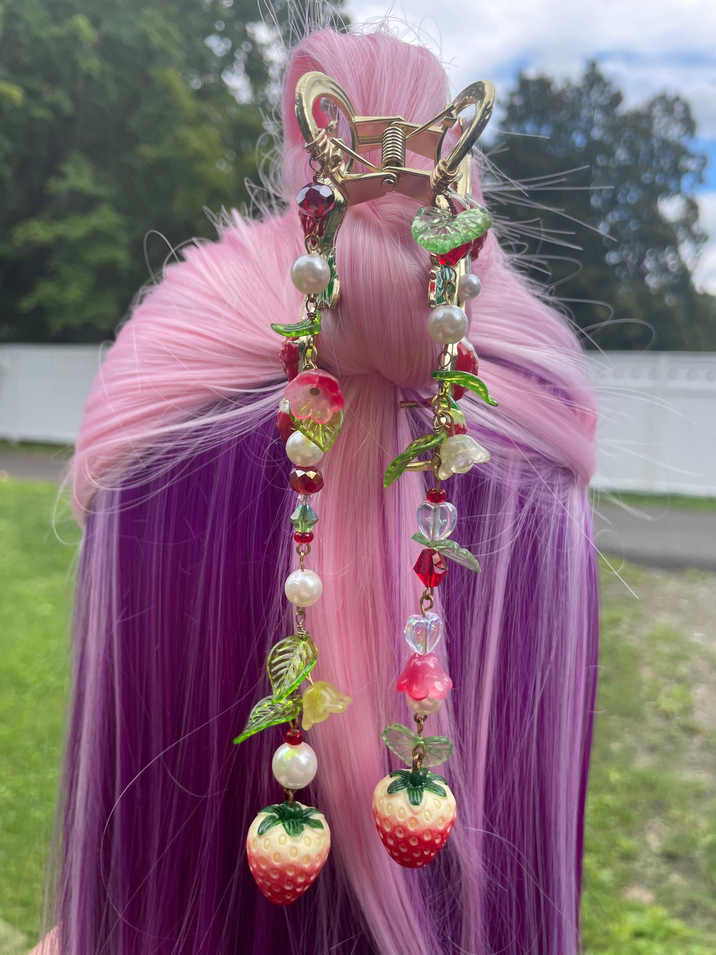 Red Strawberry Duo Hair Clip