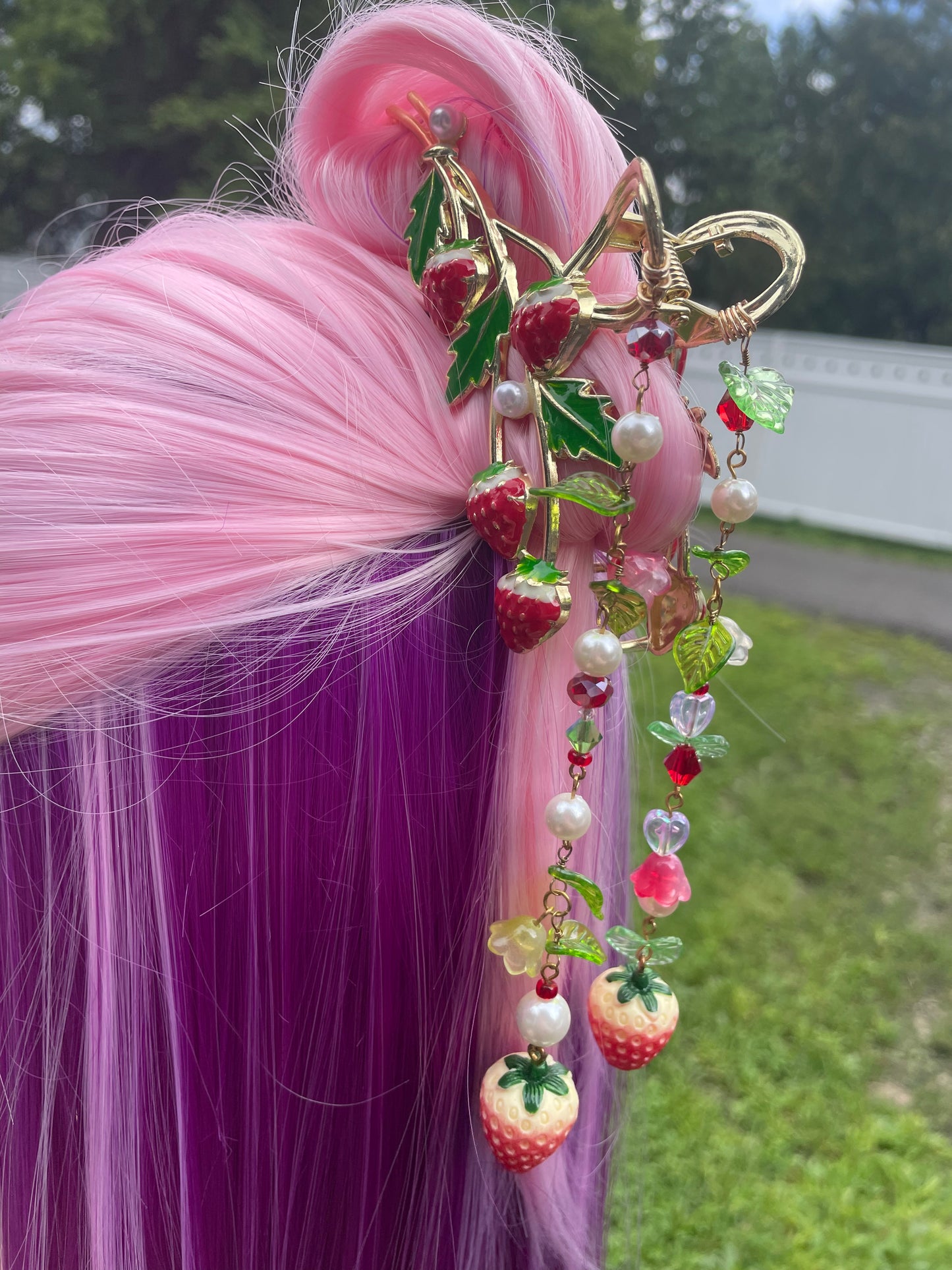 Red Strawberry Duo Hair Clip