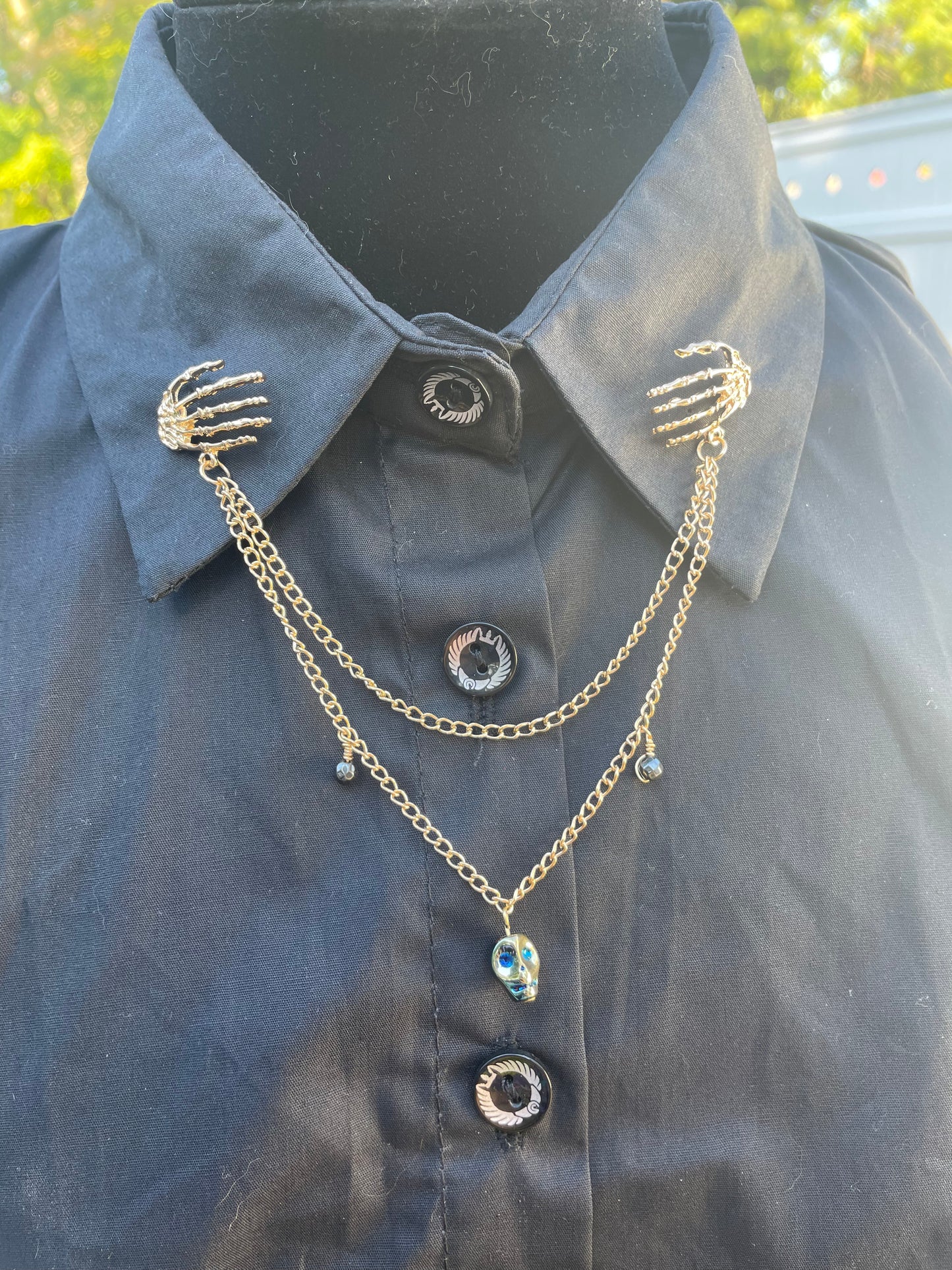 Skeleton Hand Collar Chain