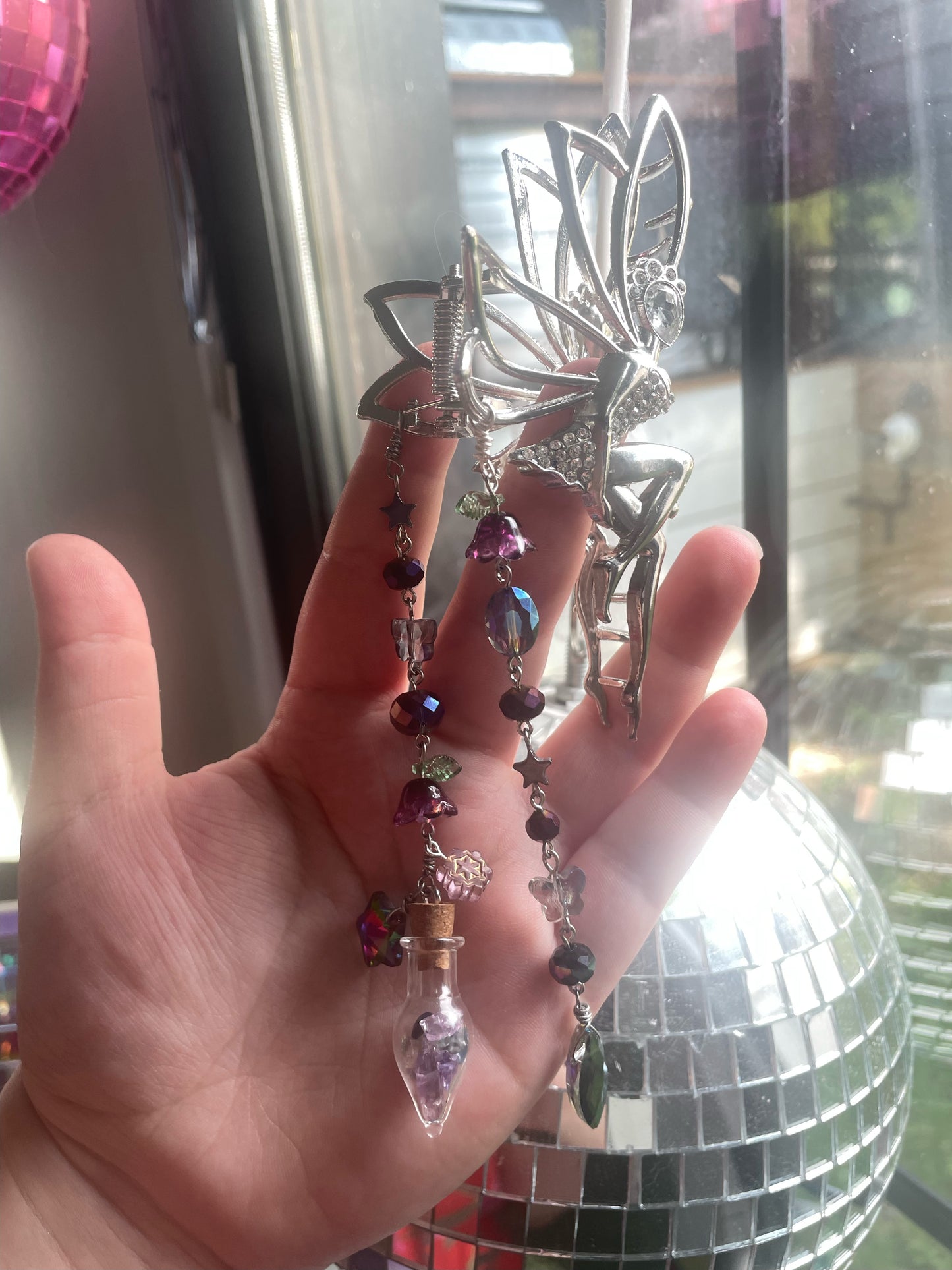 Dark Fairy Silver Hair Clip