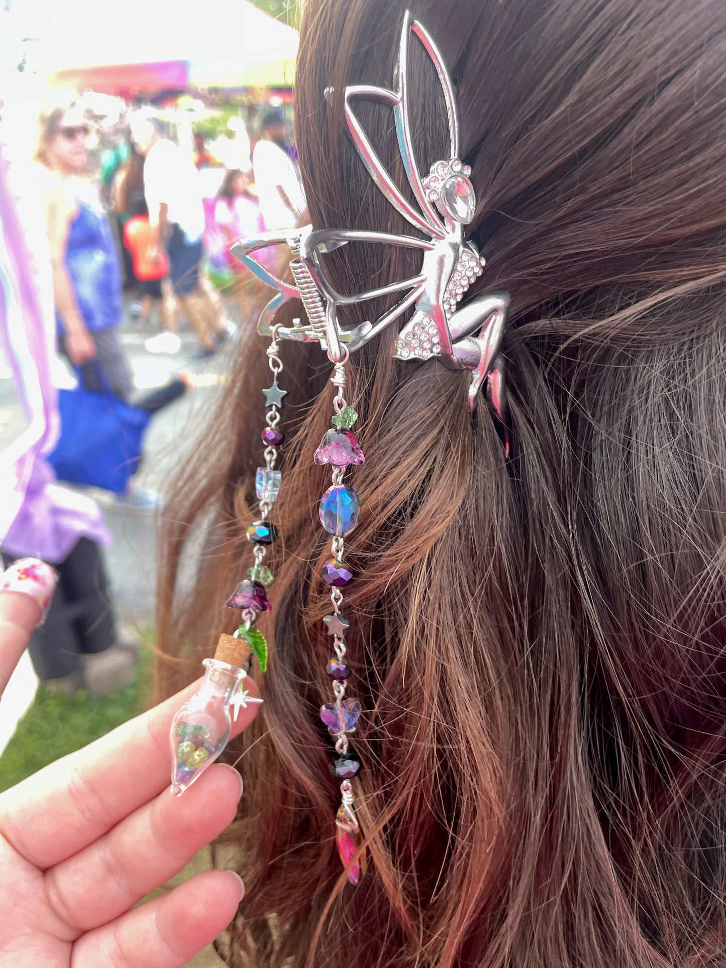 Dark Fairy Silver Hair Clip
