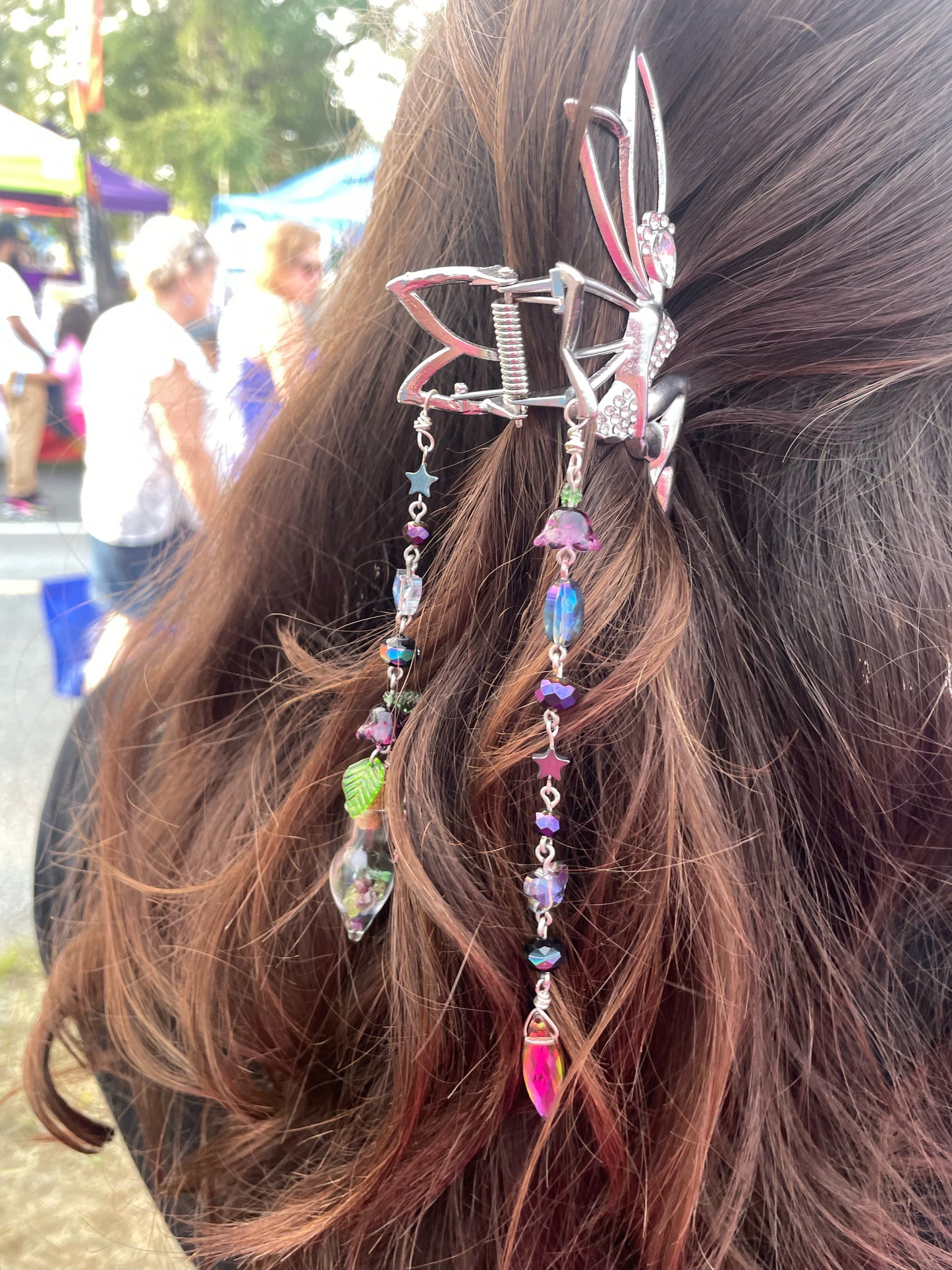 Dark Fairy Silver Hair Clip