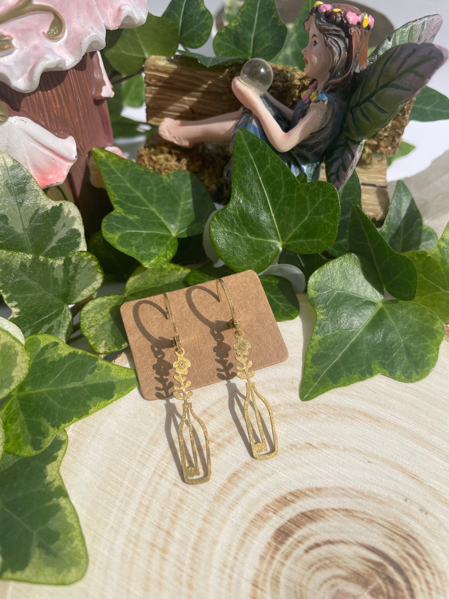 Flower Vase Huggie Earrings