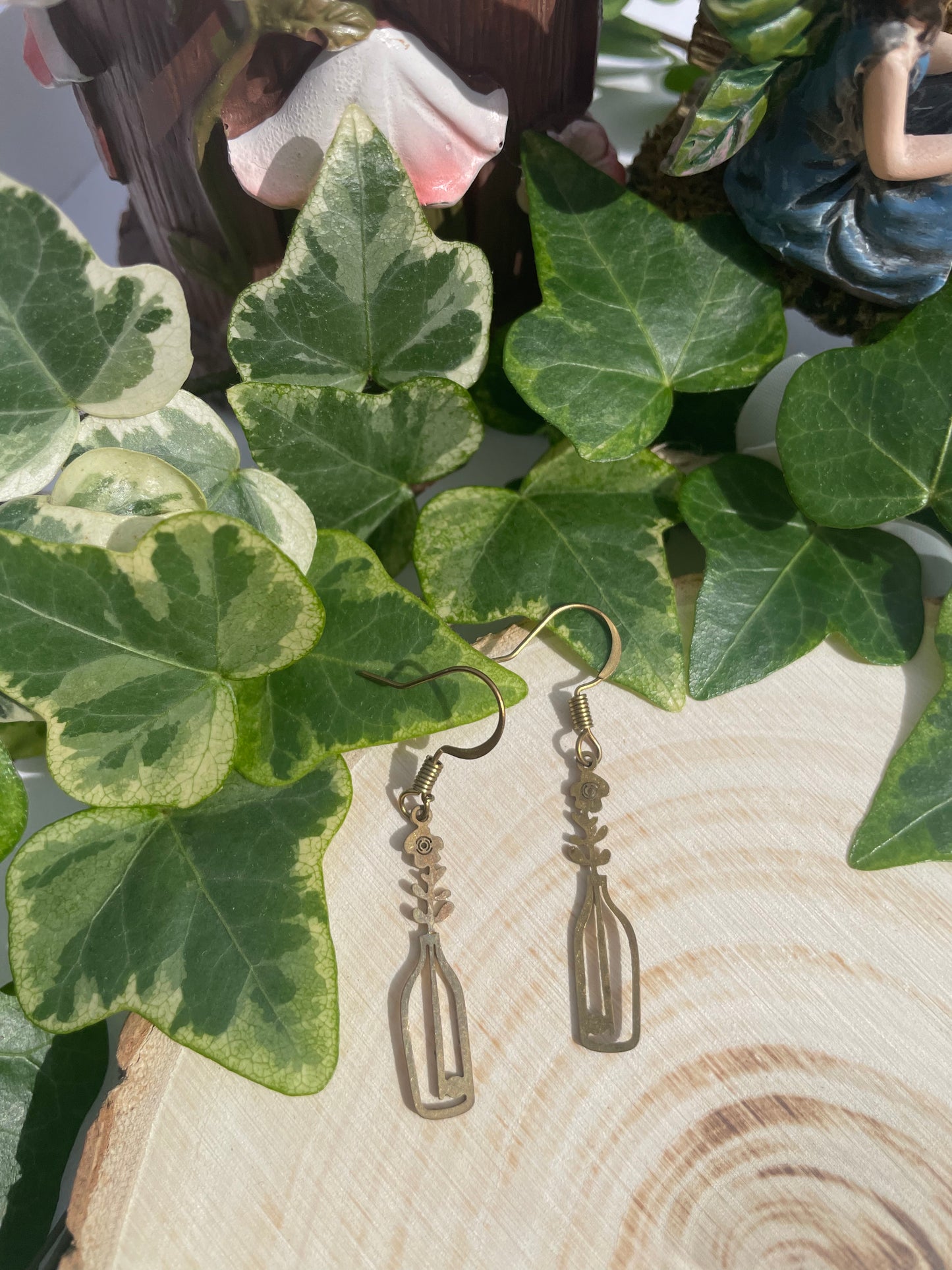 Flower Vase Huggie Earrings