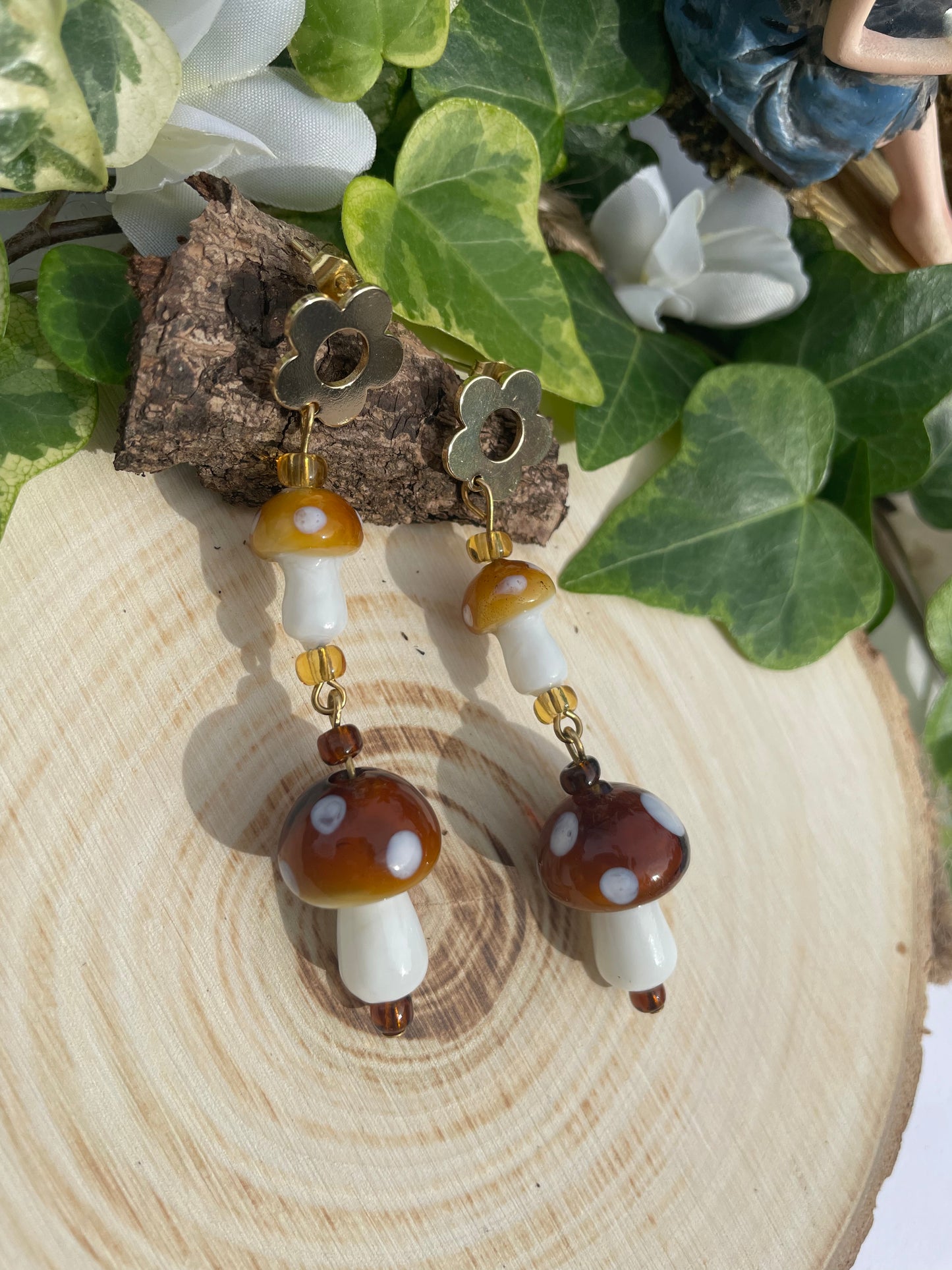 Blooming Mushroom Stud Earrings