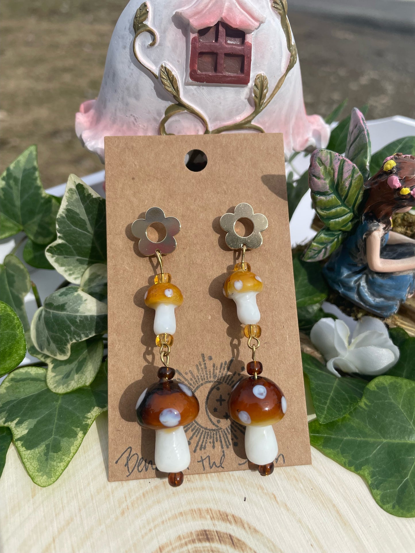 Blooming Mushroom Stud Earrings