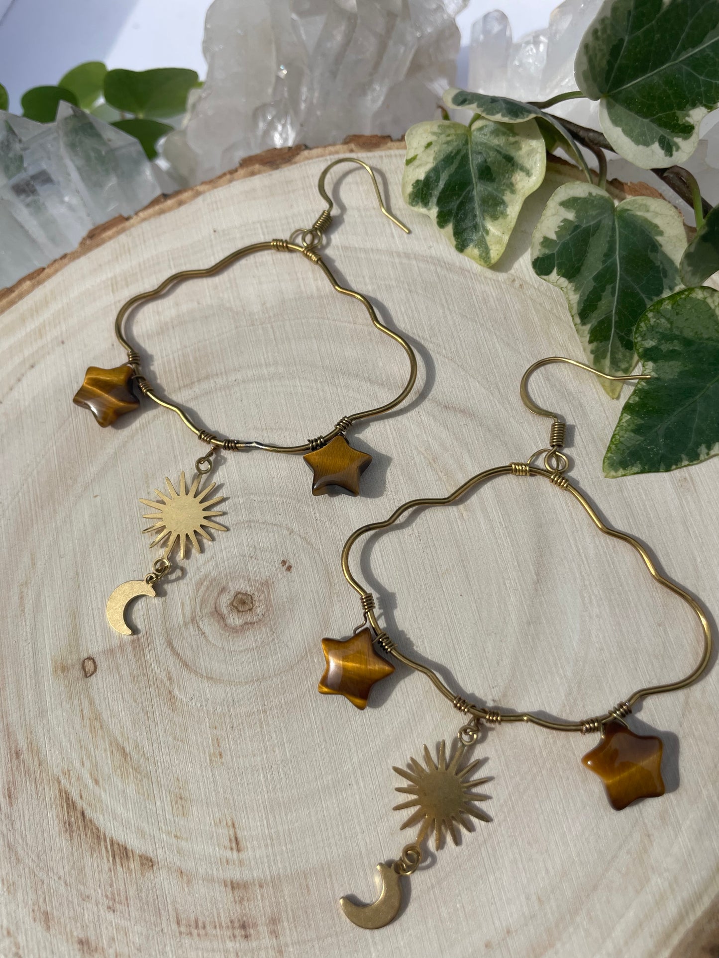 Tiger's Eye Cloud Sun and Moon Drops
