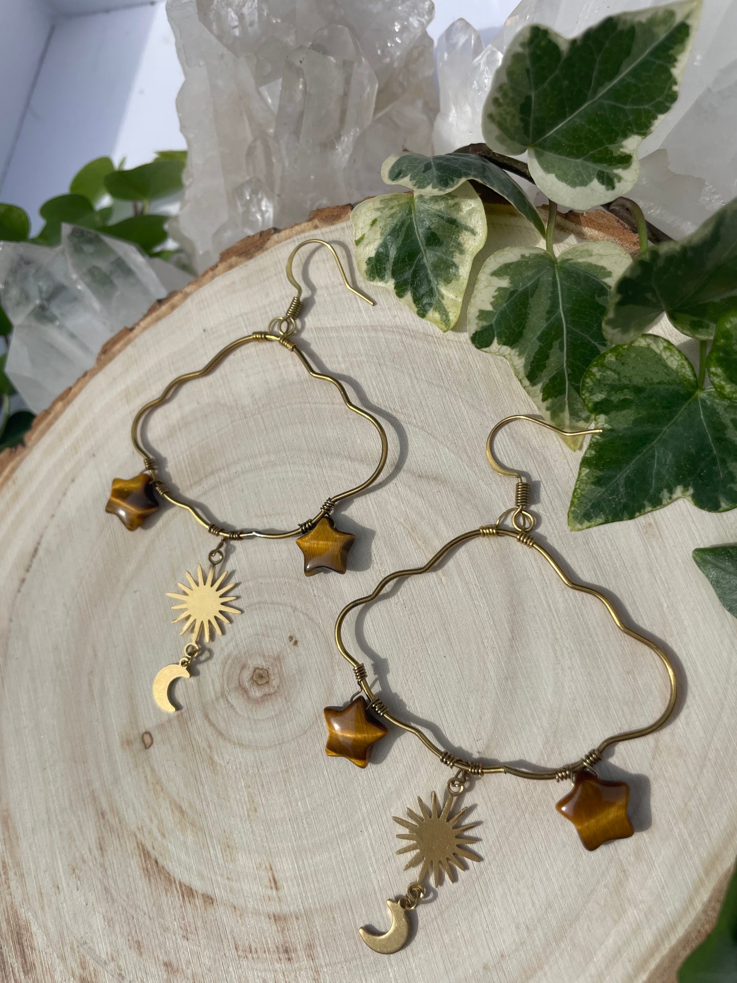 Tiger's Eye Cloud Sun and Moon Drops
