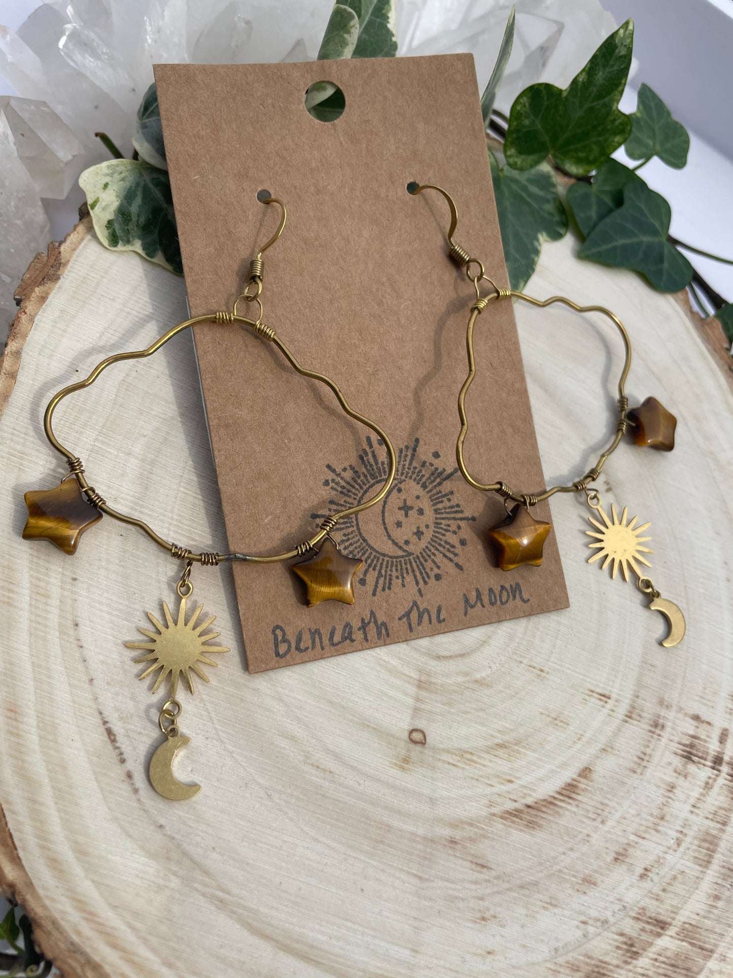 Tiger's Eye Cloud Sun and Moon Drops