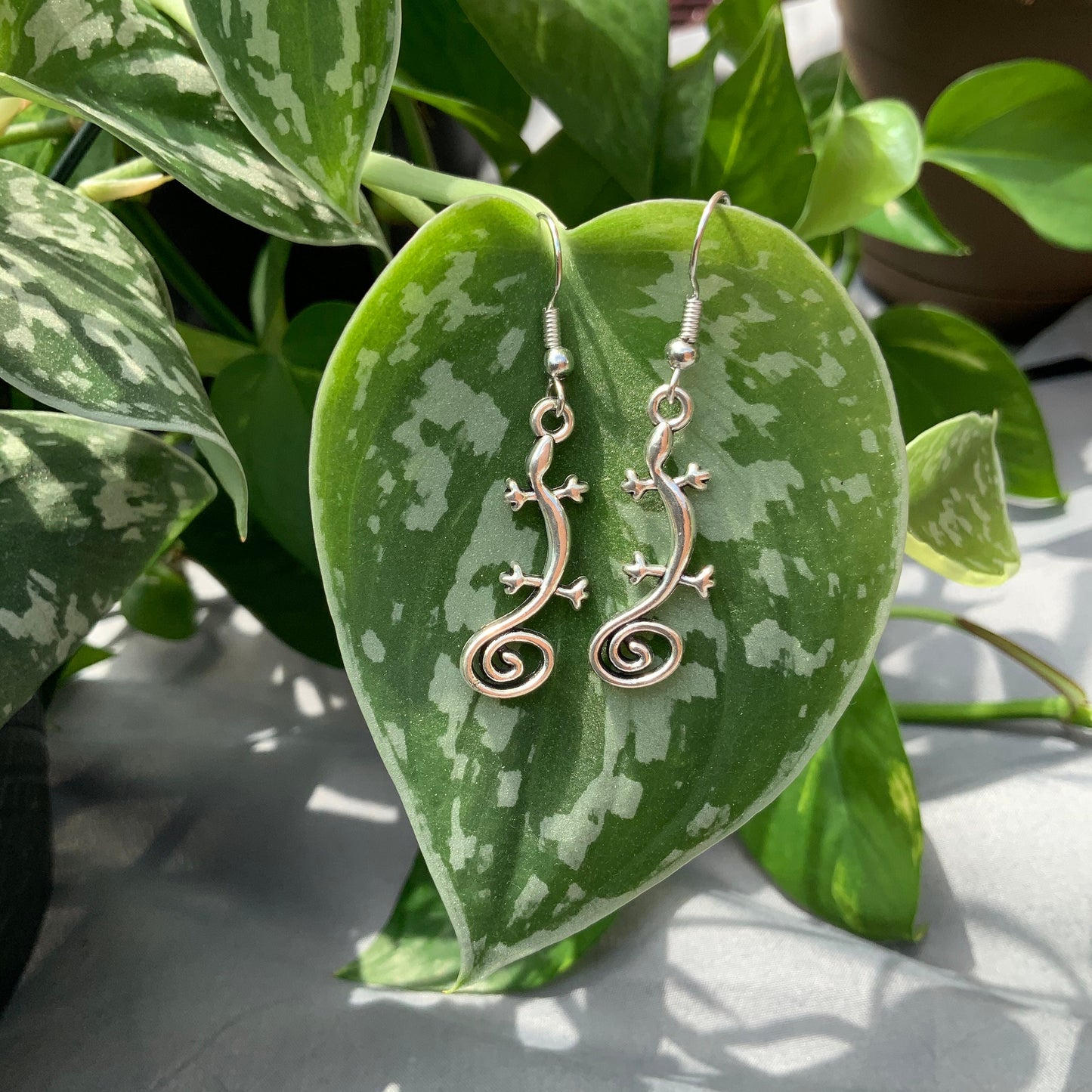 Silver Lizard Earrings