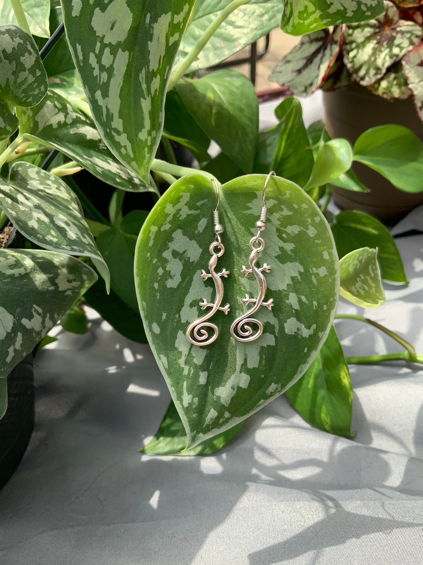 Silver Lizard Earrings